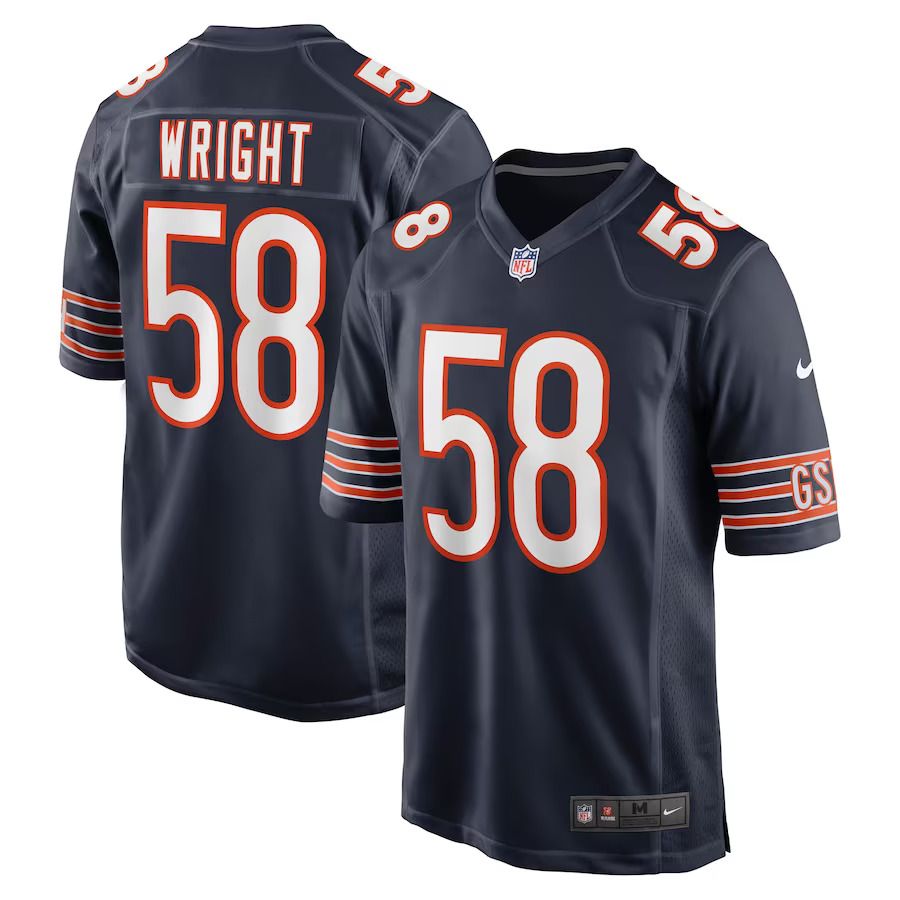 Men Chicago Bears #58 Darnell Wright Nike Navy 2023 NFL Draft First Round Pick Game Jersey